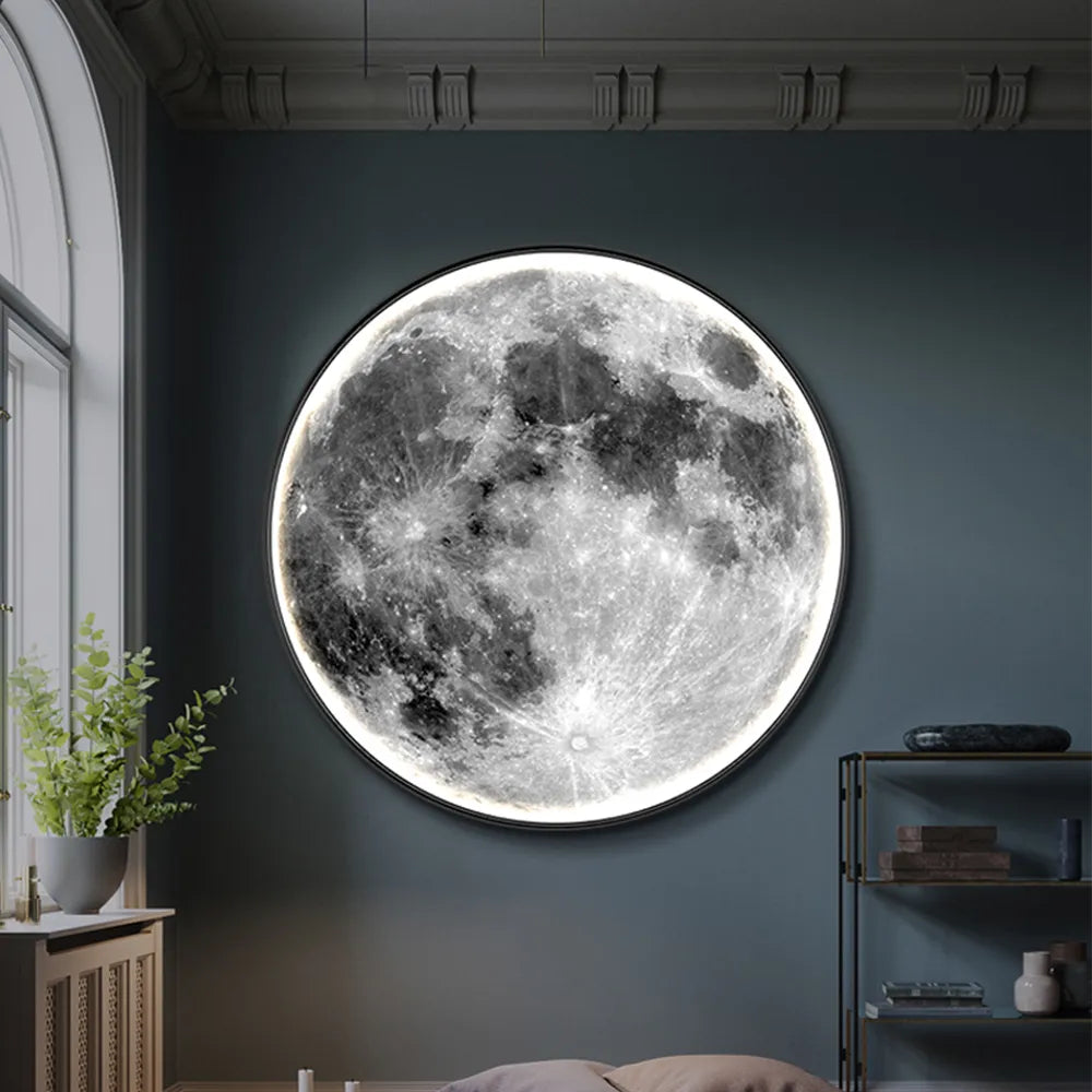 MoonGlow Vägglampa – LED Vägglampa i Månform för Mjuk och Avslappnande Belysning
