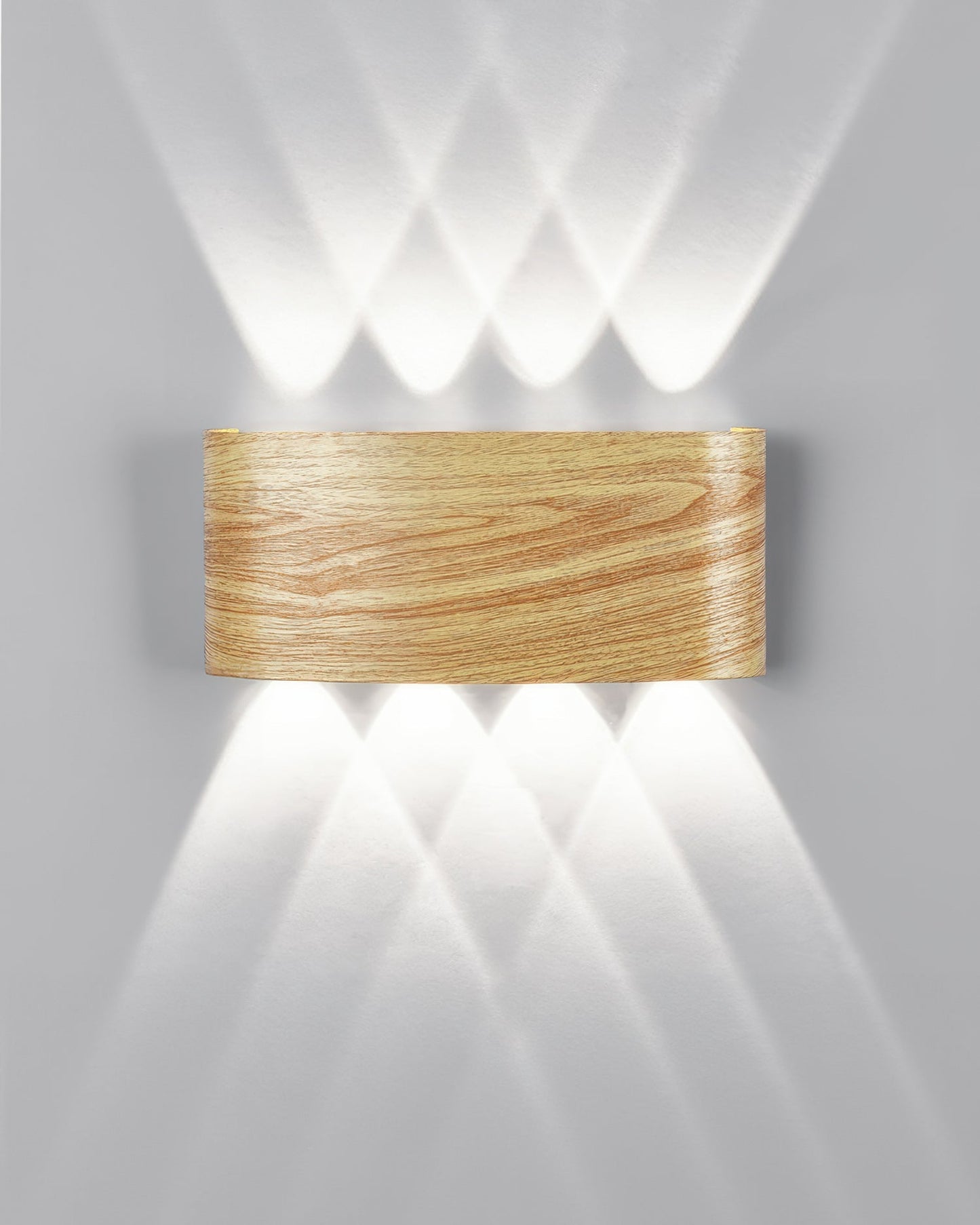 WoodGlow Vägglampa – Väderbeständig Utomhuslampa med Träeffekt och Mjuk LED-belysning