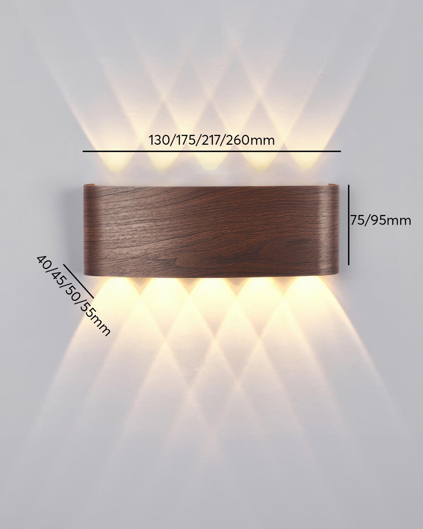 WoodGlow Vägglampa – Väderbeständig Utomhuslampa med Träeffekt och Mjuk LED-belysning