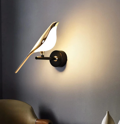 LjusHarmoni Vägglampa – LED Vägglampa i Fågelform för Dekorativ Inomhusbelysning