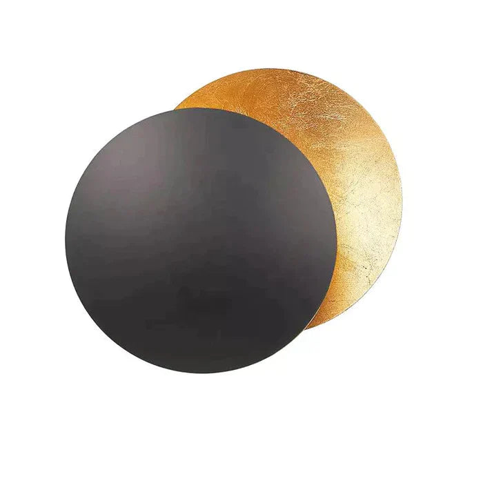 EclipseGlow Vägglampa – Justerbar LED Väggbelysning med Guldskivor
