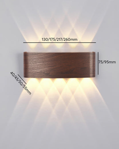 WoodGlow Vägglampa – Väderbeständig Utomhuslampa med Träeffekt och Mjuk LED-belysning